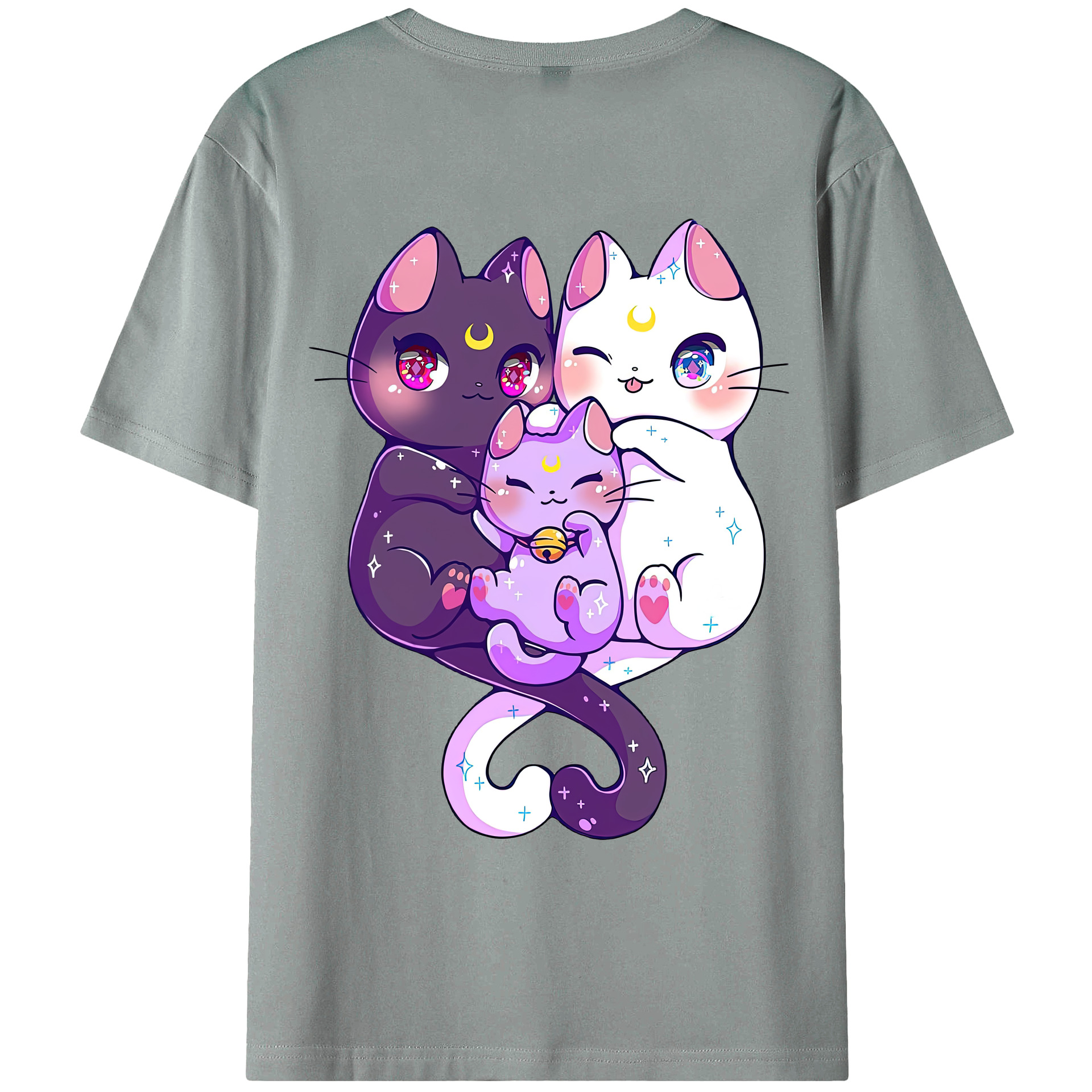 （画像用） 美少女戦士セーラームーン Sailor Moon 綿100％ メンズ半袖Tシャツ（バックプリント） 通気性